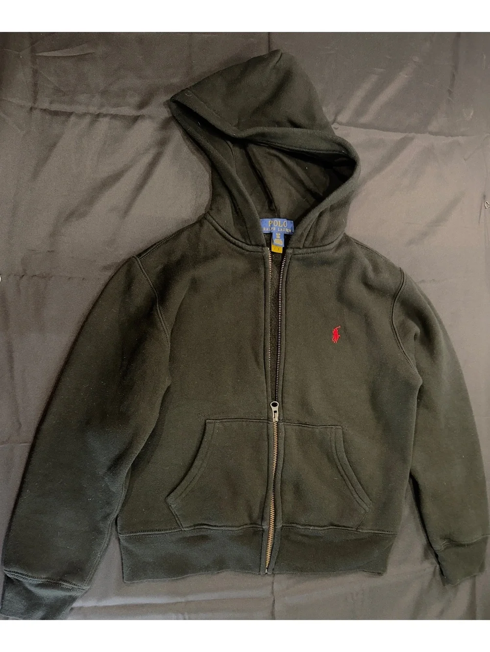 Boys black Ralph Lauren Polo full zip sweatshirt size 8